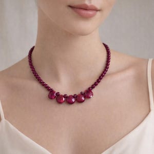 AAA Quality - Handcrafted 925 Sterling Silver Ruby Necklace - Romantic Valentine's Gift for Mom or Anniversary
