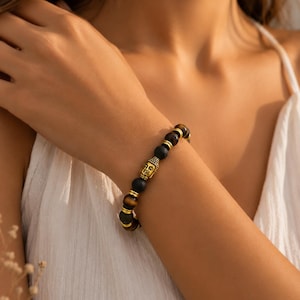 Boho-Style Buddha Bracelet – Lucky Bracelet, Lava Stone Bracelet , Spiritual Jewelry, Yoga Jewelry, Gift for a Girlfriend
