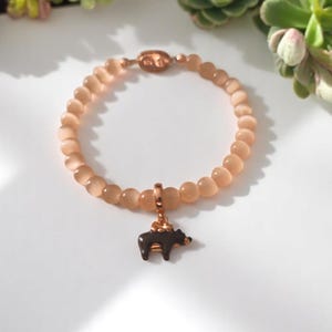 Mama and Baby Bear – Cat&#39;s Eye Stone Bracelet – Gift Bracelet – Mother&#39;s Day Gift