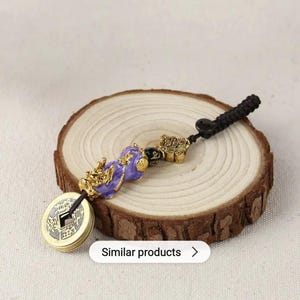 Feng Shui Pixiu bag charm: Chinese lucky charm with coins for prosperity and protection