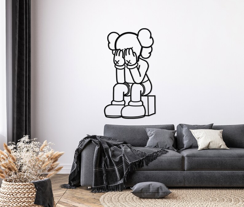 Metal Kaws Wall Art Kaws Figure Game Room Wall Decoration Etsy