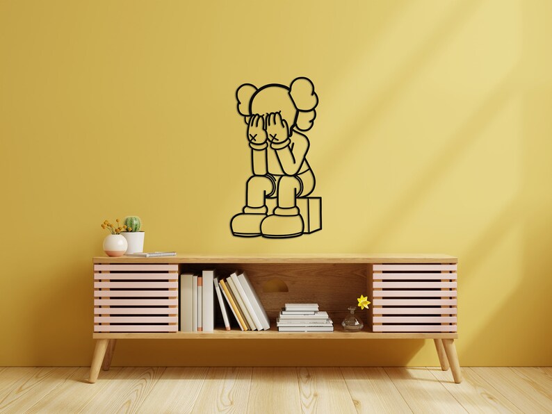 Metal Kaws Wall Art Kaws Figure Game Room Wall Decoration Etsy