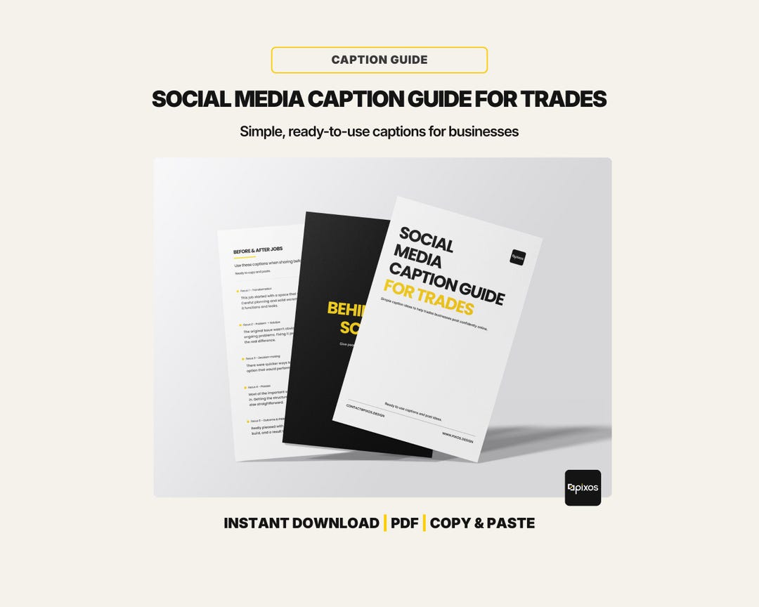 Trade Business Social Media Captions | Copy and Paste Caption Guide for ...
