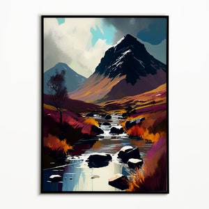 Glencoe Abstract Print | Mesmerising Scottish Landscape | Printable Digital Download