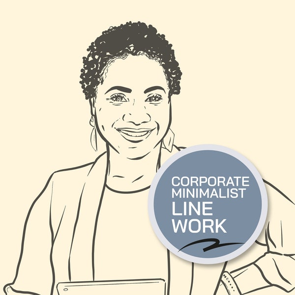 Corporate Line art digital portraits, Businesswomen/businessmen portraits, minimalist drawing