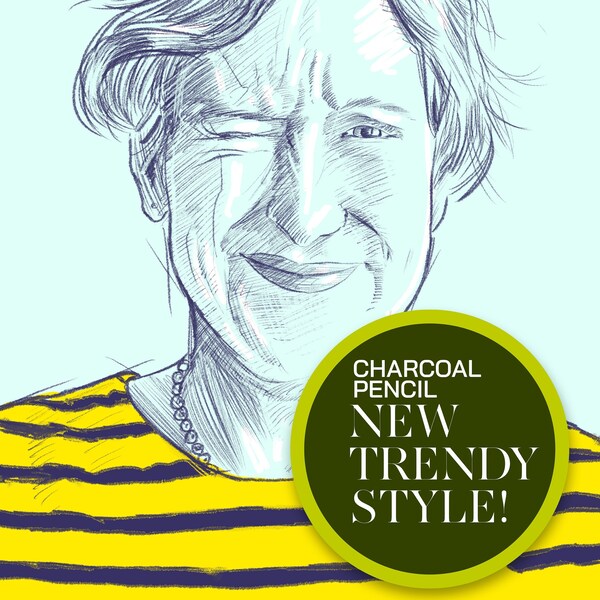 Trendy charcoal Pencil portraits, Sketch digital portraits
