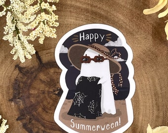 Summerween Matte Sticker, Ghost Sticker, Summer Sticker, Matte Sticker, Waterproof Sticker,