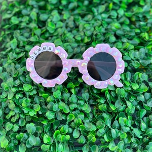CUSTOM SUNGLASSES, KIDS Sunglasses, Round Sunglasses, Kids Jewelry, Personalized Name Sunglasses, Flower Sunglasses, easter basket gift