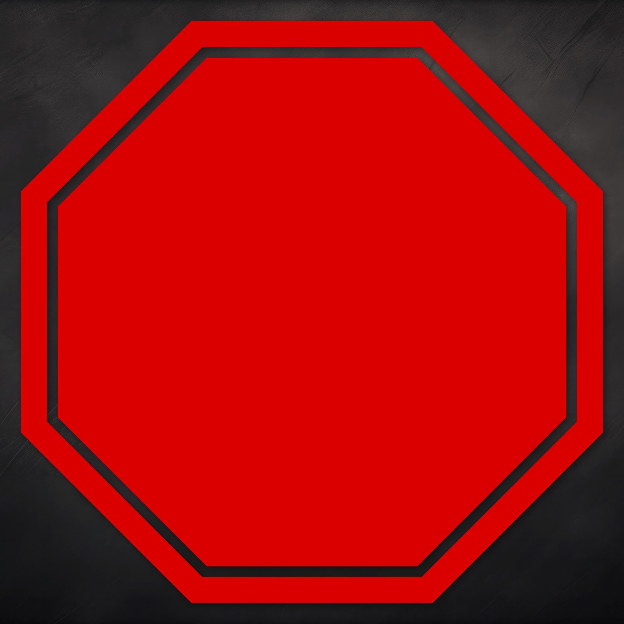 Blank Stop Sign SVG PNG | Red Transparent Octagon With Cutout Border ...