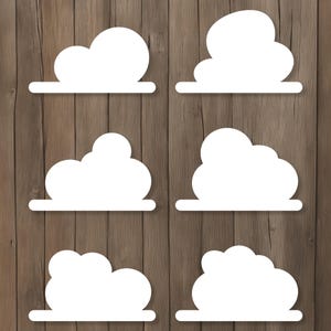 Clouds SVG PNG – White Cartoon Style Cloud Clipart for Kids Crafts, Toy Story Inspired Cloud Bundle for Cricut & Sublimation