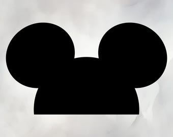 Mouse Ears SVG PNG | Half Mouse Head SVG | Mouse Ears Silhouette Cut File for Cricut & Silhouette