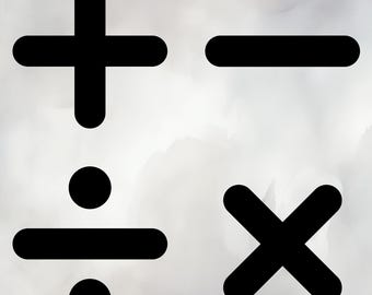 White Rounded Math Symbols Rounded Math Symbols SVG, Rounded Math Symbols PNG, Rounded Math ...