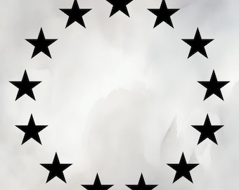 13 Star Betsy Ross Style Union SVG PNG | Classic Star Circle | Vintage American Design | Cricut Cut File