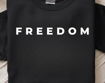 Freedom SVG PNG - White | Freedom T-shirt Design | Minimalist Text Design | Cricut Cut File | Printable Word Art | Inspirational Quote