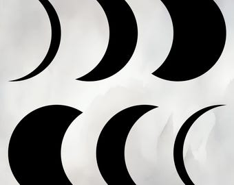 Moon Phase SVG | Full, Waxing & Waning - for Cricut, Silhouette, Stickers and Printables