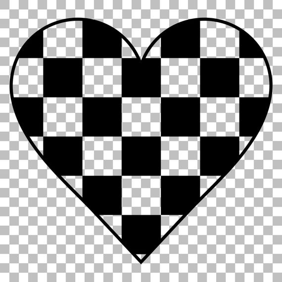 チェック柄ハート SVG | 黒透明チェスパターン | PNG & SVG - Etsy 日本