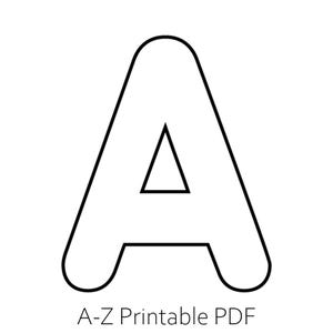 Alphabet Buchstaben Großbuchstaben A bis Z – PDF zum Ausdrucken | Große Großbuchstaben | Abgerundete Großbuchstaben