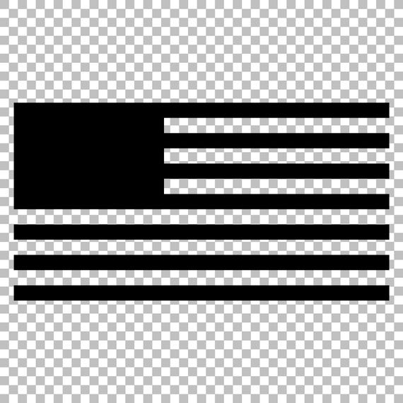 星なしの黒いアメリカ国旗 SVG PNG – アメリカ国旗のシルエット