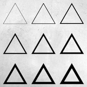 Driehoek Frame SVG PNG-bundel | Driehoekige rand | 9 lijstbreedtes | voor Cricut, Silhouette, Laser, Print of Digitaal