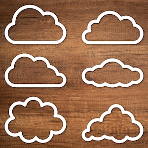 Wolke Umriss SVG Bold | Outlines mutige runde Wolken | Set Weiße Wolken | Clip Art