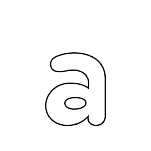 Letras minúsculas del alfabeto de la A a la Z / Letras minúsculas del alfabeto / PDF para imprimir / Una letra por página