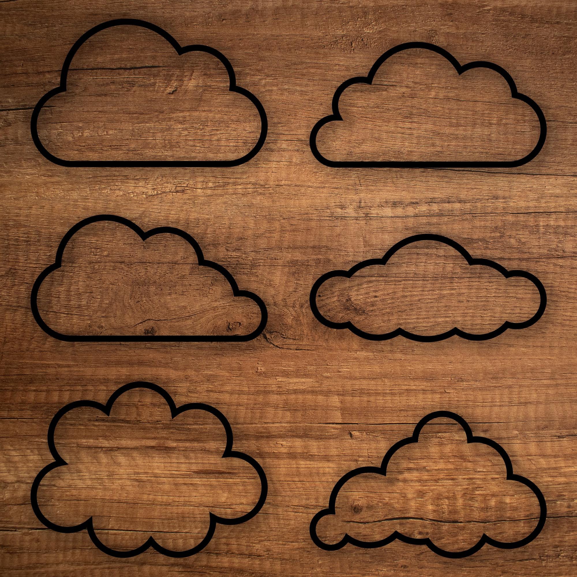 Cloud Outline SVG | Outline Clouds | Set of Black Clouds | for Cricut ...