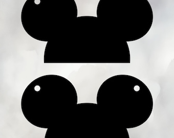 Mouse Head SVG with Cutout Hole –  One ear or Both Ears - Cricut Laser Cut Files