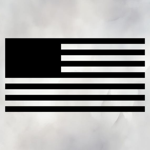 星なしの黒いアメリカ国旗 SVG PNG – アメリカ国旗のシルエット