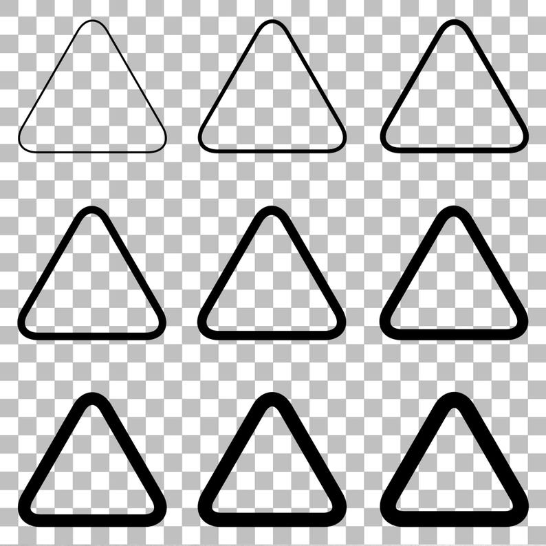 Triangle Rounded Frame SVG PNG Bundle | Triangle Rounded Border | 9 ...
