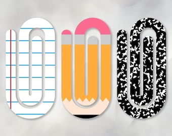 Jumbo Paperclip PNG – Notebook, Pencil, Composition Book – Back to School Bundle