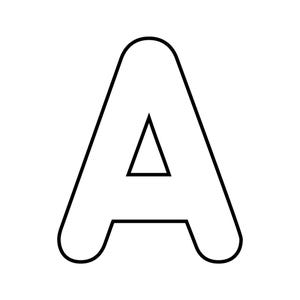 Letras mayúsculas del alfabeto de la A a la Z / Letras mayúsculas grandes / Letras de contorno redondeado / PDF para imprimir
