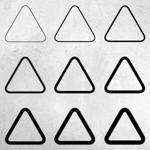 Triangle Rounded Frame SVG PNG Bundle | Triangle Rounded Border | 9 Frame widths | for Cricut, Silhouette, Laser, Print or Digital