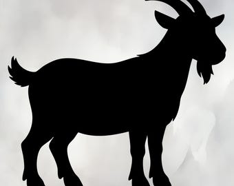 Goat Silhouette SVG PNG – Standing Goat – Wildlife Cut File for Cricut & Silhouette
