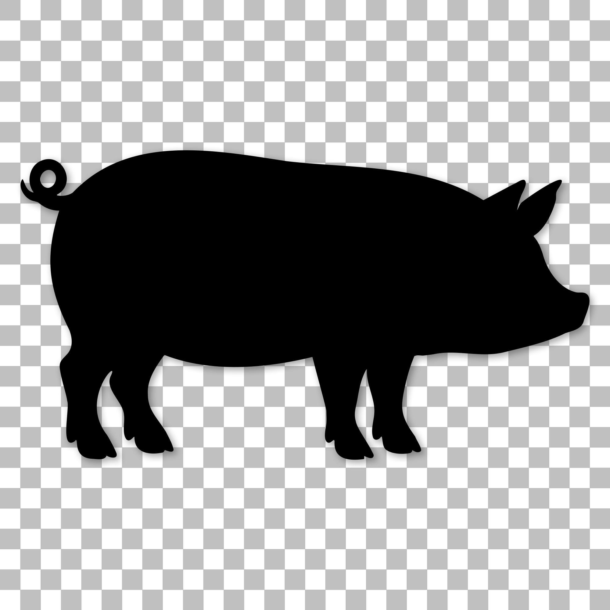 Solid Pig Icon Pig Silhouette SVG PNG – Farm Animal Cut File – Black Solid Pig Cricut ...