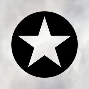 Star SVG | Transparent Star | Black Circle with Transparent Star SVG