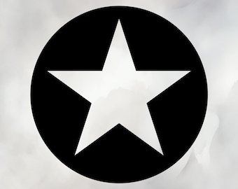 Star SVG | Transparent Star | Black Circle with Transparent Star SVG