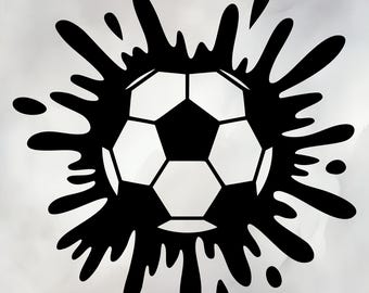 Soccer Ball Splatter SVG PNG | Black Transparent | Sports SVG for Cricut and Silhouette