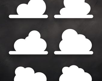 Clouds SVG PNG – White Cartoon Style Cloud Clipart for Kids Crafts, Toy Story Inspired Cloud Bundle for Cricut & Sublimation