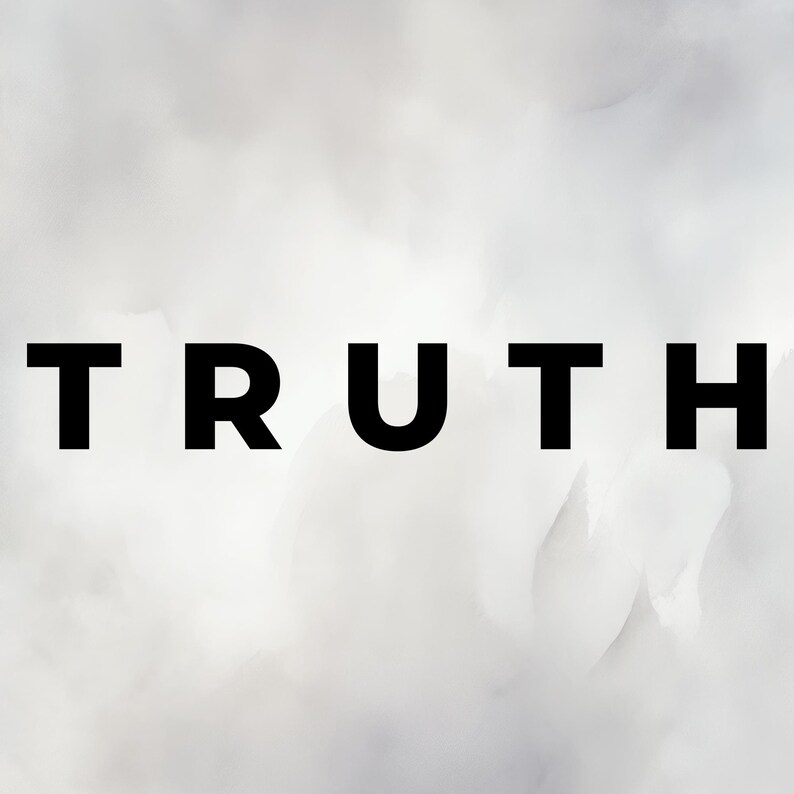 Truth Lettering Round Truth SVG PNG - White | Truth T-shirt Design | Minimalist Text Design ...