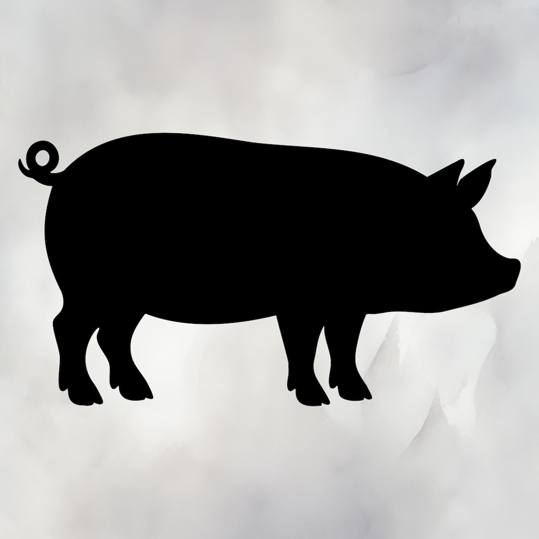 Solid Pig Icon Pig Silhouette SVG PNG – Farm Animal Cut File – Black Solid Pig Cricut ...