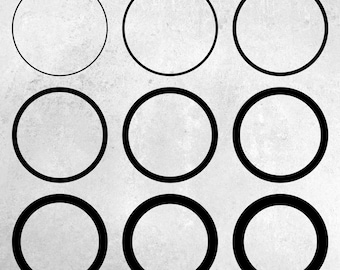 Circle Frame SVG PNG Bundle | Circle Border | 9 Frame Widths | for Cricut, Silhouette, Laser, Print or Digital