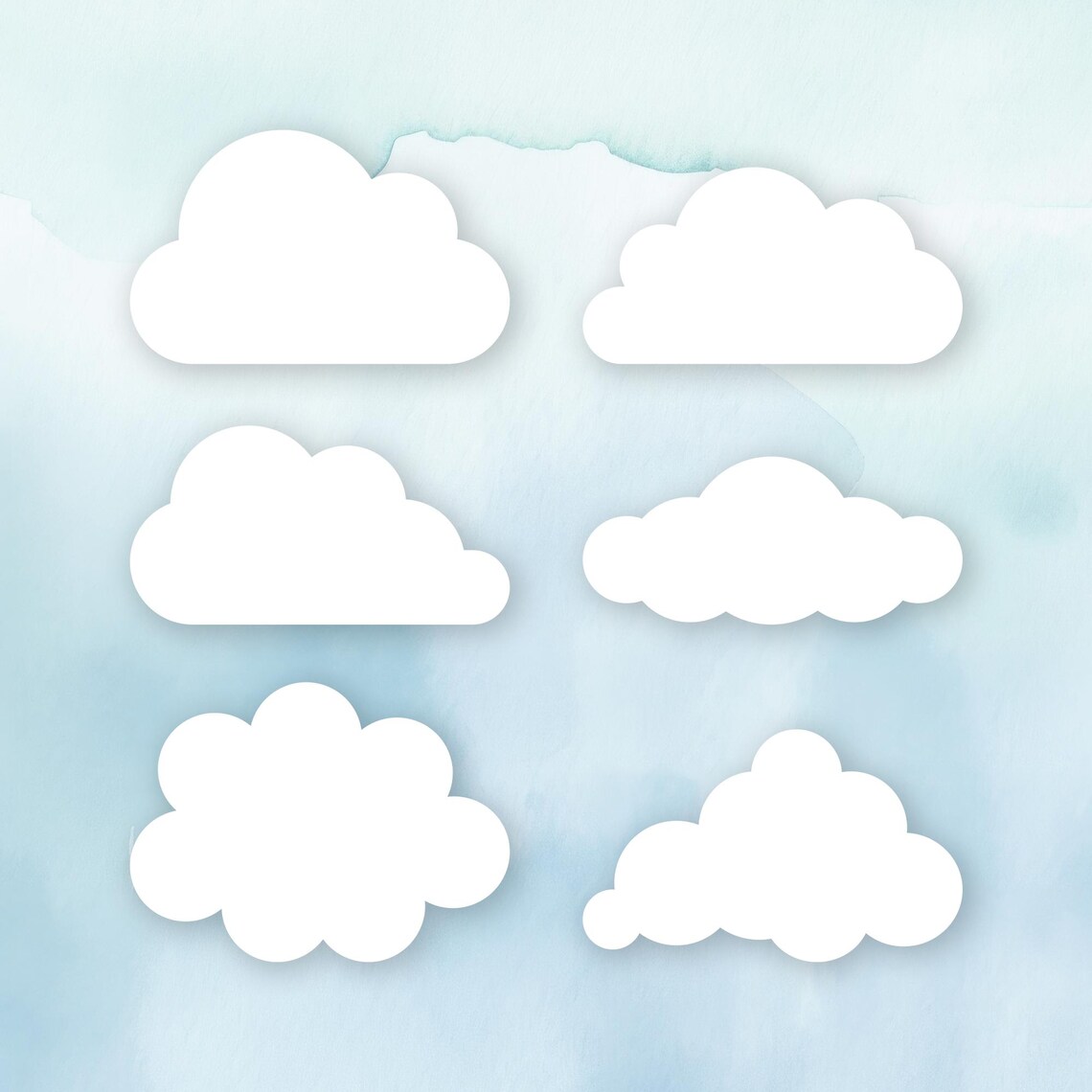 Cloud SVG | White Clouds Svg | Set of Clouds | Clipart - Etsy