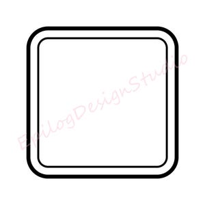 Rounded Square Double Frame SVG | Square Monogram | Vector