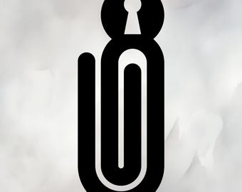Jumbo paperclip SVG + PNG - bovenste cirkel sleutelgatuitsparing – grote clip voor gebruik op de Cricut, silhouet, laser, print of digitale planner