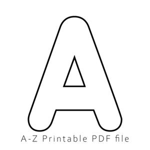 Alphabet Letters Uppercase A to Z - PDF for print | Large Uppercase Letters | Rounded Capital Outline Letters