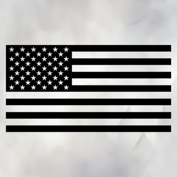 アメリカ国旗 SVG PNG - 黒のアメリカ国旗クリップアート - 昇華または