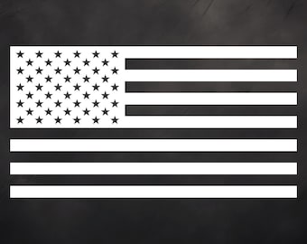 White US Flag SVG PNG – American Flag Silhouette – Transparent Background