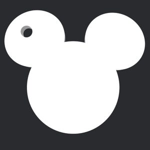 Mouse Ear Keychain STL File – Flat 4mm Printable Tag with Hole – DIY Name Label, Gift Tag or Key Ring Charm – Digital Download