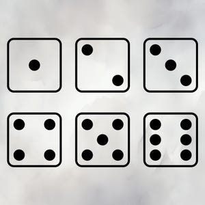 Dice SVG - Black Dice Outline with Black Dots - for Cricut, Silhouette, Laser, Print or Digital