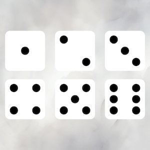 Dados SVG / Cara de dado blanca/negra / Relleno blanco sólido / Vector / Clipart